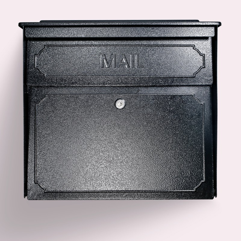 Mail Boss 7172 Townhouse Locking Security Wall Mount Mailbox, Black,