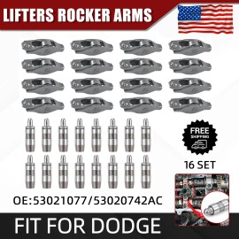 auto-part-racing-zoon Set of Lifters Rocker Arms 32pcs For Jeep 2001-2009 Grand Cherokee 4.7L