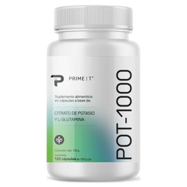 Citrato de Potasio 1,000 miligramos alta pureza y absorción 120 cápsulas POT-1000 Primetech Nutrition