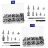 718Pcs Punk Spikes and Studs Kit Zinc Alloy Silver Cone