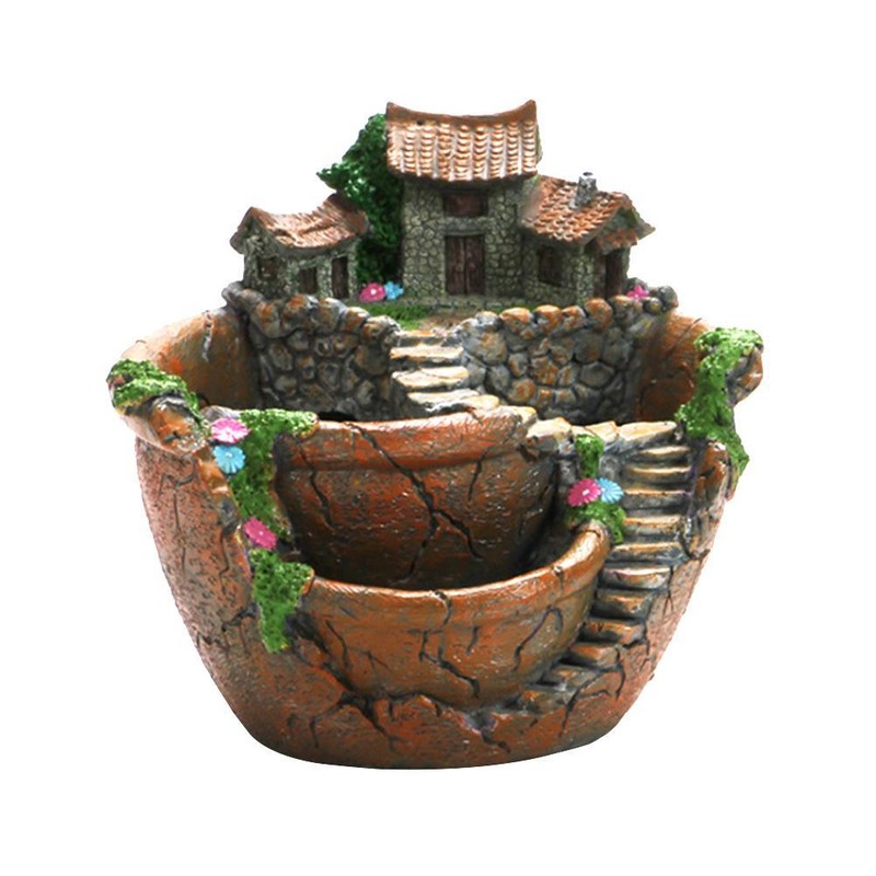 Plants Pot Succulent Plants Pot with Sweet House Flower Basket