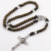 HanlinCC Saint Benedict Paracord Rosary Necklace Large and Heavy Metal