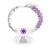 JunyiDIY Emergency Epilepsy Awareness ID Bracelet for Sister, Purple Lepidolire