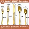 Lazycorner 50 Pcs Gold Silverware Set for 10, Food Grade