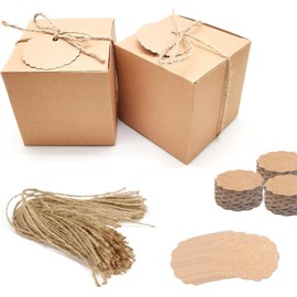 Brown Kraft Small Gift Boxes - Small Cardboard Present Boxes with Lids for Wedding Birthday Christmas Party