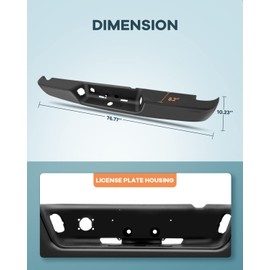 FINDAUTO Rear Bumper Assembly fit for 2002 2003 2004 2005 2006 2007 2008 for Dodge Ram 1500,2003 2004 2005 2006 2007 2008 2009 for Dodge Ram 2500 3500,Black