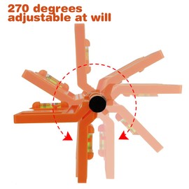 270 ° foldable column level with vertical soft magnet for woodworking, decoration, and steel structure construction. Horizontal ruler with tie straps ﻿ (orange)