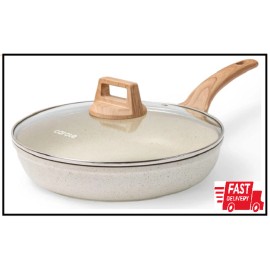 CAROTE White Nonstick Frying Pan Skillet10" Non Stick Granite Fry Pan with Gl...