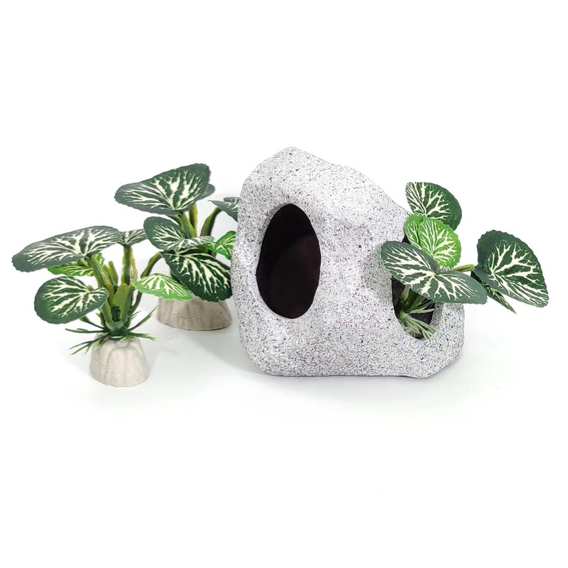 Vtapliea Fish Aquarium Decorations Cave Hide with Viewing Window for