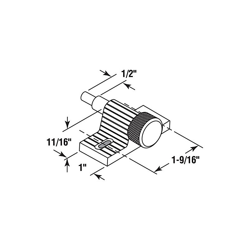 Prime-Line U 9848 Twist-In Patio Door Lock, 1-9/16 In., Cast
