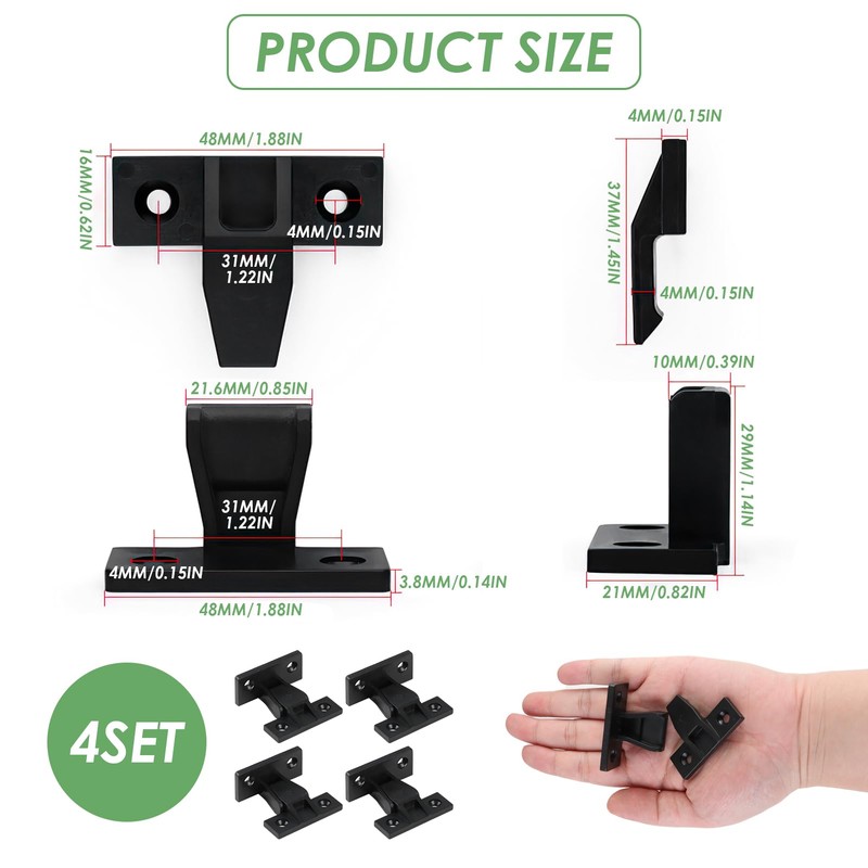 4 Pairs Keku AS Push Fittings, Keku Push in Plinth
