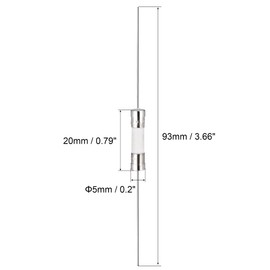 sourcing map Fast Blow Fuse Lead Wire Ceramic Fuses 5mm x 20mm 250V F8A 5Pcs