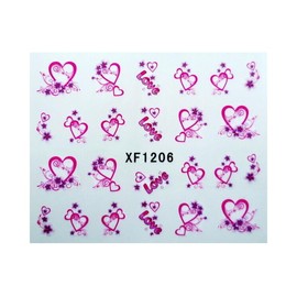 Heart Arrow of Love Lips Bear Valentine Day Water Transfer Nail Sticker Xf1206 Nail Wraps Art Stickers Manicure Supplies for Women for Home Nails Full Long Lasting Easy Apply and Remove
