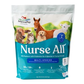 Manna Pro Nurse All® Multi-Species Milk Replacer - Powered by Opti-Gut™ to Support Gut Health & Digestion - All-Milk Protein - Easy-To-Mix Formula - 8 Pounds