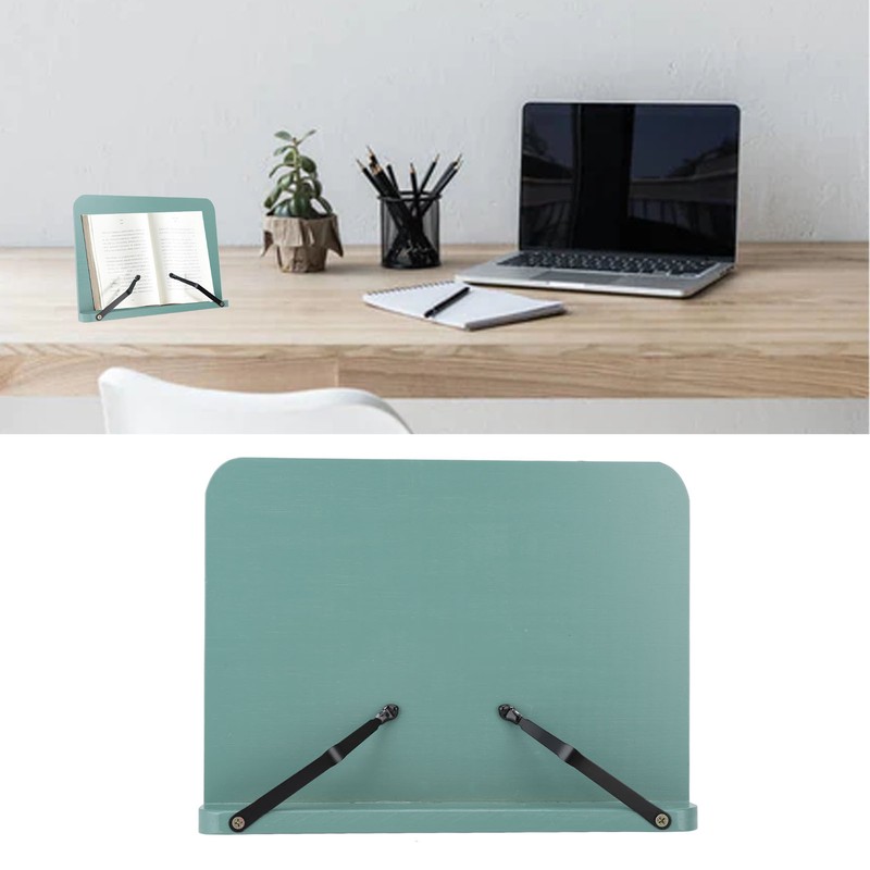 Book Stand Adjustable Angle Foldable Small Desk Bookrest with Page
