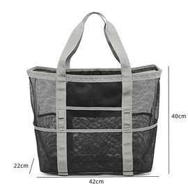 siawadeky Beach Bag, Ultra Large Size, Mesh Tote Bag, Pool Bag, Breathable, Large Capacity, Storage Capacity, Toiletry Bag, Small Pocket, Toiletry Bag, Towels, Clothes, Slippers, Storage Bag, Sand