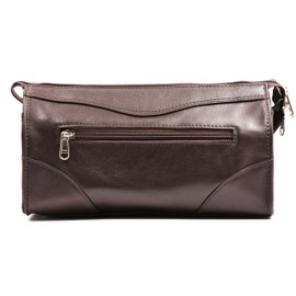 ASHLIN Dopp Kit - Top Zipper Closure| Exterior Zippered Pocket - 100% Genuine Full Grain Leather[TR2-18-02]