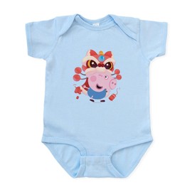 CafePress George Pig in Lion Dragon Costume Body Suit Infant Bodysuit Baby Romper Sky Blue