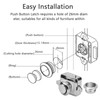 Volumoon 5Pcs Push Button Cabinet Latch Lock,Push Button Latch Lock,Cabinet