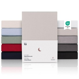 Blumtal® Premium Fitted Sheet, 100 x 200 cm, Jersey, Oeko-Tex Certified Bed Sheet, 100 x 200 cm, Cotton Flat Sheet for Mattresses up to 25 cm, Sheet, 100 x 200 cm, Grey