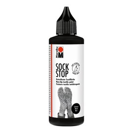Marabu Sock Stop 17220106073 - 90 ml Black Rubbery Anti-Slip Water-Based Paint (No Latex) for Textiles, Secure Grip on Smooth Floors, Easy to Use from the Bottle