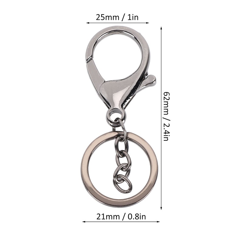 10Pcs Key Chain Plating Non Fading Simple Keychain Bag Buckle