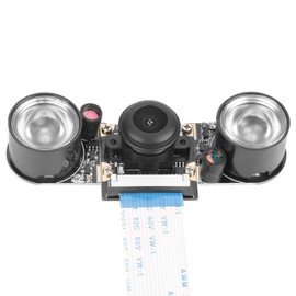 Bewinner 130°Viewing Angle Night Vision Camera Module Board for Raspberry Pi B 3/2 - with 2 Pcs Night Vision 850 Fill Lights - 5 Million Pixels, 2592 * 1944 Size Image Output