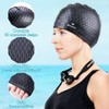 2 Pack Unisex Silicone Swim Cap for Women Men, Large