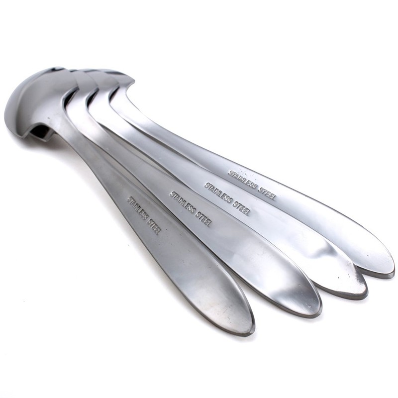 HAZOULEN Grapefruit Spoons, Stainless Steel, 6-2/5-Inch, Set of 4 (Clover)