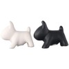 gifthub Kitchen Seasoning Jar Powder Spreading Jar Ceramic Black and White Dog Pepper and Salt Powder Jar 2-piece Set