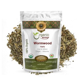 Organic Way Wormwood Herb Cut & Sifted (Artemisia absinthium) - Herbal Tea | European Wild-Harvest | Kosher & USDA Certified | Vegan, Non-GMO & Gluten Free | 100% Raw from Albania (2 Ounce (Pack of 1))