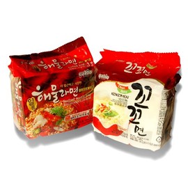 Spicy Ramen Bundle (Paldo Kokomen Spicy Chicken Flavor Kokomyun 120g x 5 Packs + Paldo Noodle Soup Spicy Seafood Flavor 120g x 5 Packs)