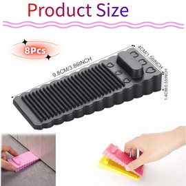 8PCS Rubber Door Stoppers, Heavy Duty Rubber Door Wedge Height Adjustable,No-Slip Doorstop Door Stoppers Floor Suitable for Bottom of Door