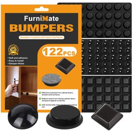 Adhesive Rubber Feet 122PCS - Black Bumpers Self-Stick Small Sticky Pads for Electronics