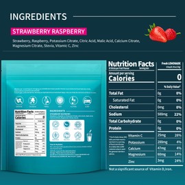 OZENKE Electrolytes Powder Packets, 30 Sticks Hydration Packets Sugar Free, Electrolyte Drink Mix Portable Electrolyte Packets for Rapid Hydration, 0 Sugar & 0 Calorie, Strawberry & Raspberry Flavor