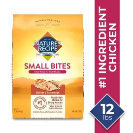 Nature’s Recipe Small Bites Dry Dog Food, Chicken & Rice Recipe, 12 Pound Bag