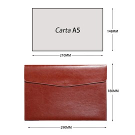 RisePlus Dokumentenmappe A5 Leder, Aktentasche A5 aus PU-Leder, wasserdichte Büro- und Reisetasche für Dokumente, Vintage-Design mit Stifttasche（Braun）