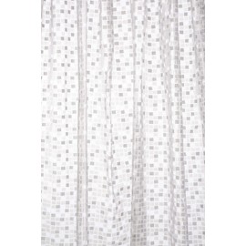 Croydex AE543440 Silver Mosaic Fully Waterproof PVC Shower Curtain, 1800 x 1800mm