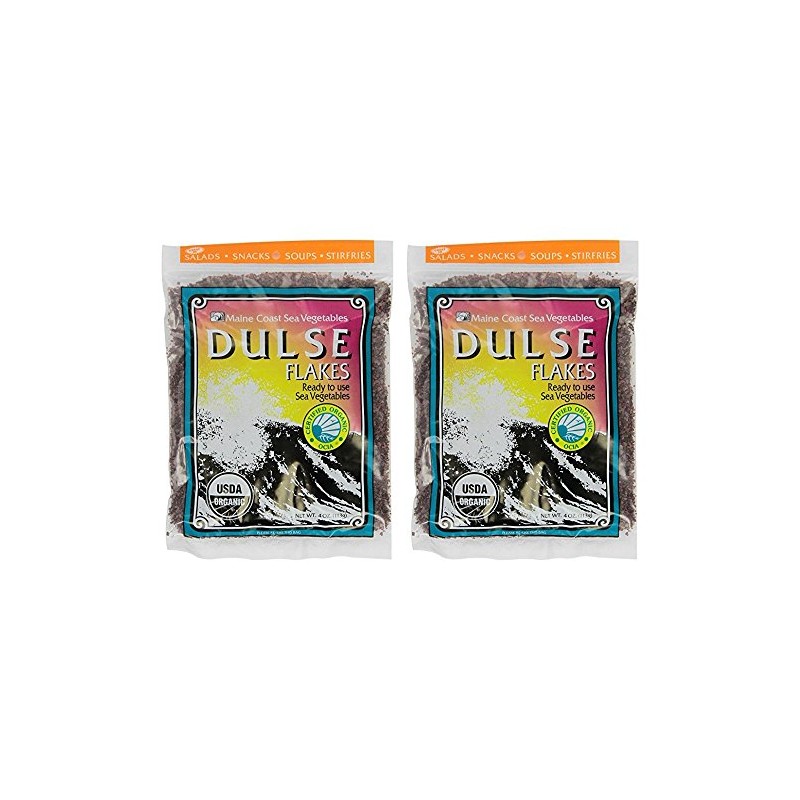 Dulse Flakes - Certified Organic- Sea Vegetables, washed, Pure Vegan-