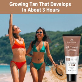 Self Tanner Cream,Natural Plant-Based Formula,Self-Adjusting Color for All Skin Tones,Streak-Free Gradually develops Fake Tan,Sunless Tanner lotion,Bronzing Body Cream For Woma & Man,Fair to Dark