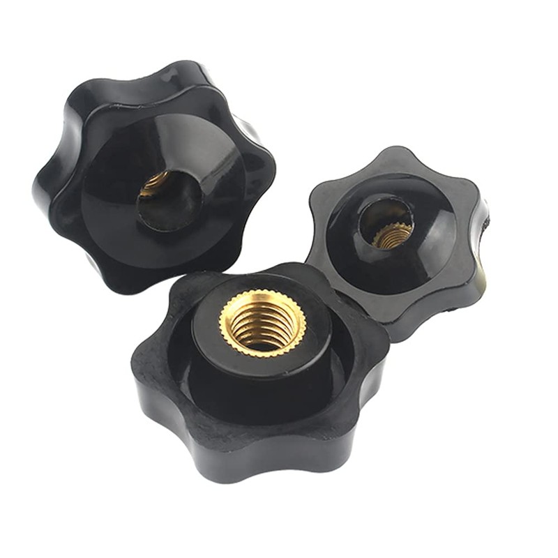 Oneyijun 10 Pcs M8 Head Diameter 32mm Black Plastic Star