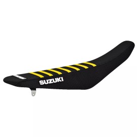 Suzuki 2008 - 2017 Suzuki Rmz 450 Seat Cover Fits  ALL BLACK / YELLOW RIBS  LOGO #42