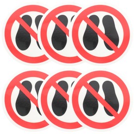 Yardwe 6pcs Do Not Step on Stickers Round Labels Not Stand Here Warning Sign Sticker Warning Sticker Floor