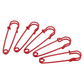 MECCANIXITY Imperdibles de Seguridad 50mm, Alfileres Pasadores de Costura de Metal Grandes para Mantas Artesanía Broches Fabricación, Rojo 20 Piezas