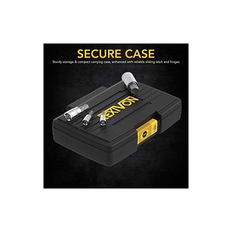 LEXIVON HEX Bit Socket Set, Premium S2 Alloy Steel |