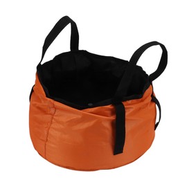 equlup Collapsible Bucket, Portable Lightweight Folding Bucket Wash Basin Water Container with Handle for Outdoor Camping Hiking Fishing (Orange)