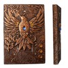 200 Pages A5 Vintage Leather Notebook, 3D Embossed Phoenix Notebook