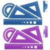 Honagu Triangular Ruler Set, 8 Pieces/2 Sets Aluminum Alloy Ruler,