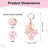PATIKIL Pink Flower Keychain Charm, Cute Enameled Keychain Initial Floral