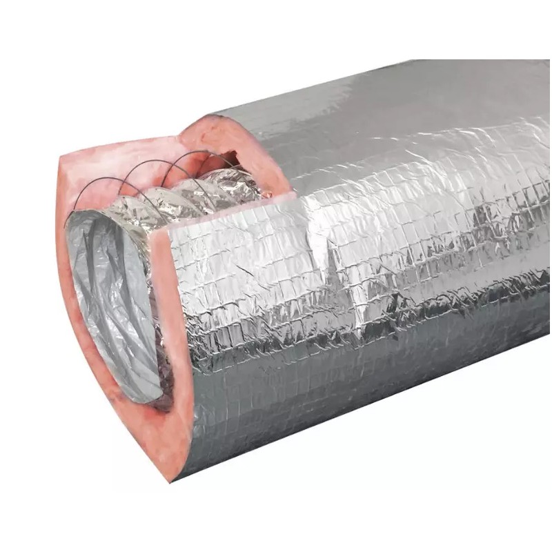 Thermaflex 4-in x 25-Ft Insulated Flexible Round Flex Duct Tube